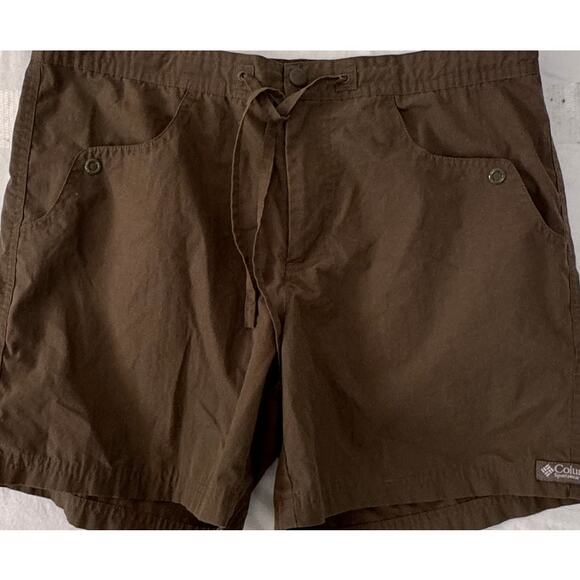 Columbia Womens Small Olive Green/Brown Shorts Polyester Cotton - Picture 2 of 7